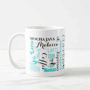 Coffee typography modern coffee mug