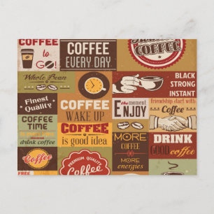 Coffee Typography Postcard