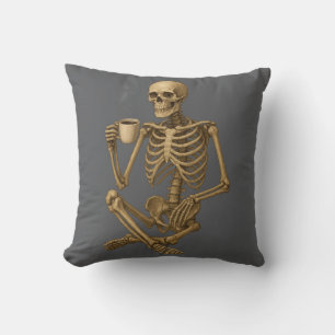Coffee Until Death – Skeleton Coffee Time Cushion