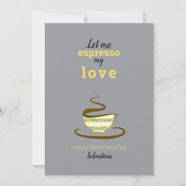 Coffee Valentines Day Holiday Card (Front)
