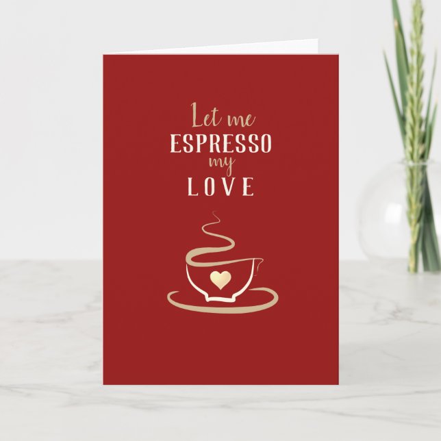 Coffee Valentines Day Holiday Card (Front)