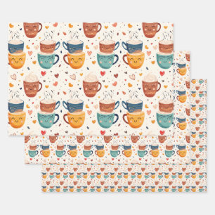 Coffee Valentine's Day Romantic Roasts Wrapping Paper Sheet