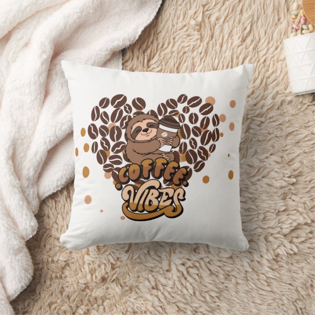 Coffee Vibes Design Cushion (Blanket)