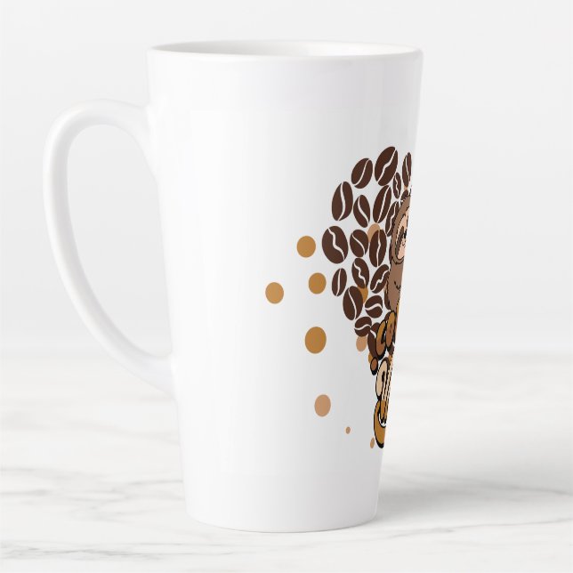 coffee vibes design latte mug (Left)