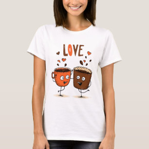 Coffee Vibes Minimalist Latte Art T-Shirt