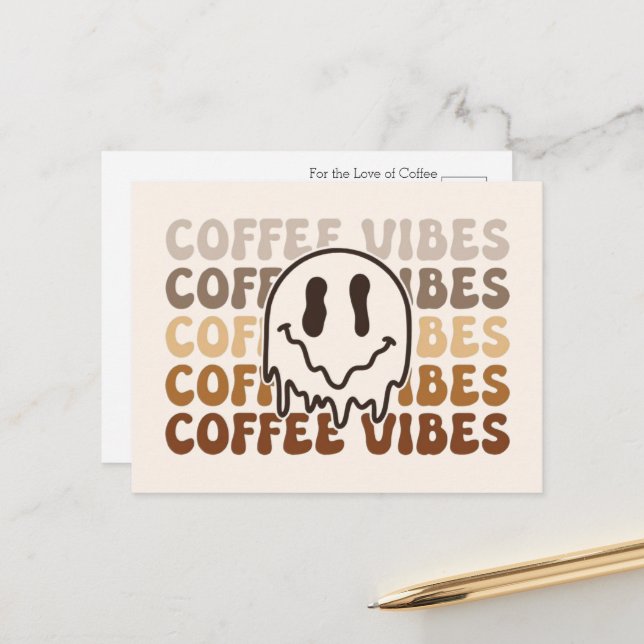 Coffee Vibes Postcard (Front/Back In Situ)