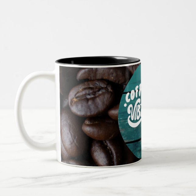 Coffee Vibes  Two-Tone Coffee Mug (Left)