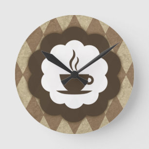 coffee vintage round clock