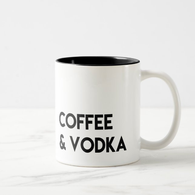 Coffee & Vodka mug, Funny Gift, by LemonMilk Two-Tone Coffee Mug (Right)