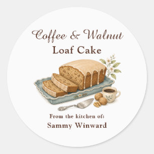 Coffee & Walnut Loaf Cake Gift Label