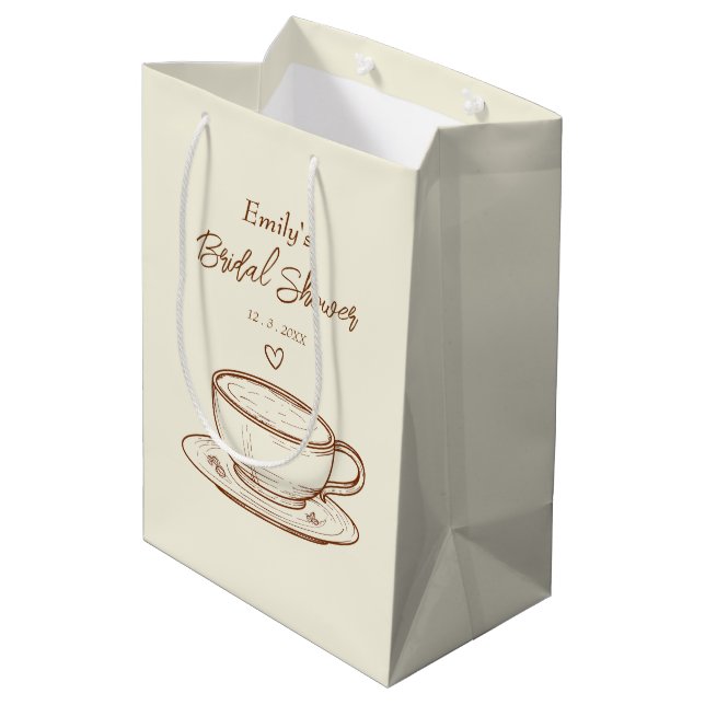 Coffee Wedding Favour | Bridal Shower Gift Bag (Back Angled)