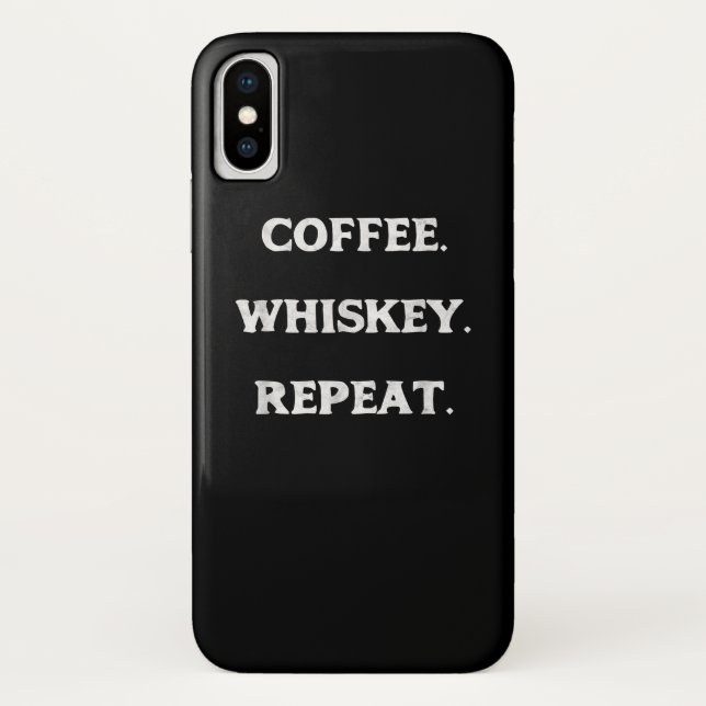 Coffee Whiskey Repeat Case-Mate iPhone Case (Back)