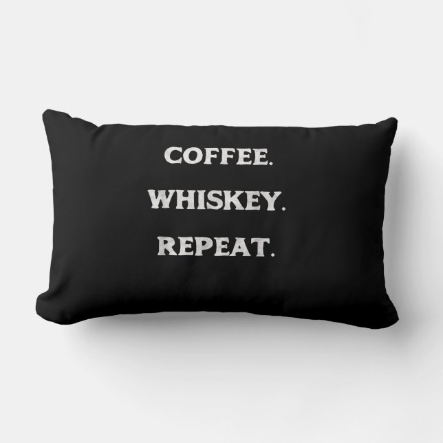 Coffee Whiskey Repeat Lumbar Cushion (Front)