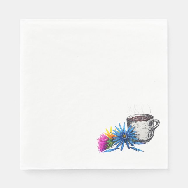 Coffee & Wildflowers Napkin (Front)