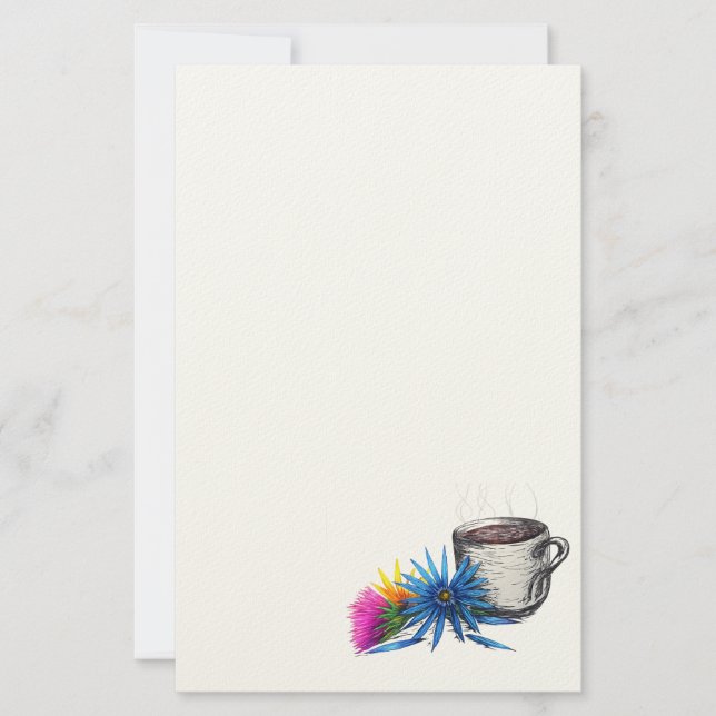 Coffee & Wildflowers Stationery (Front)