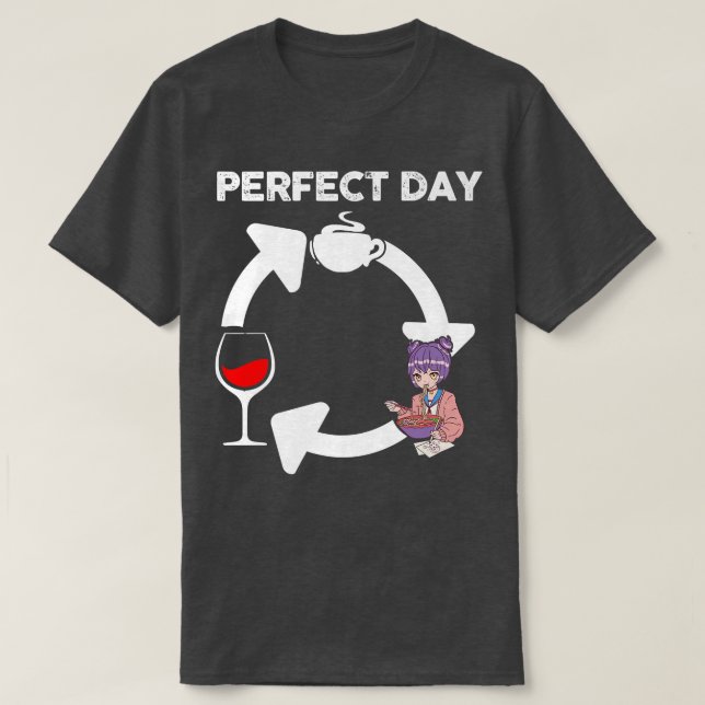 Coffee Wine Anime Premium  T-Shirt (Design Front)