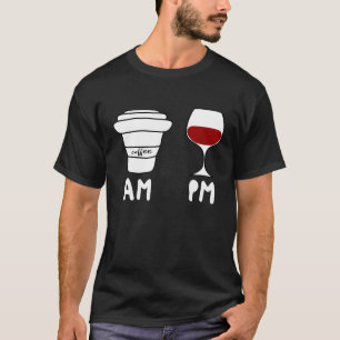 Coffee Wine Morning Evening Humour Saying T-Shirt