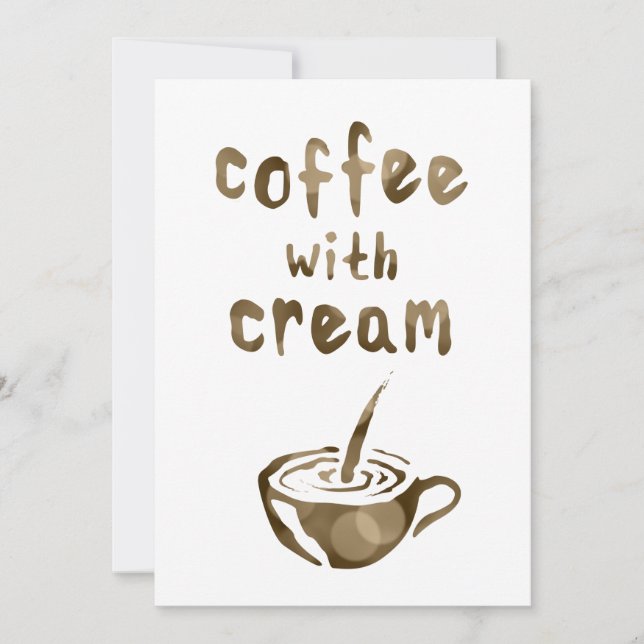 coffee with cream bokeh invitation (Front)