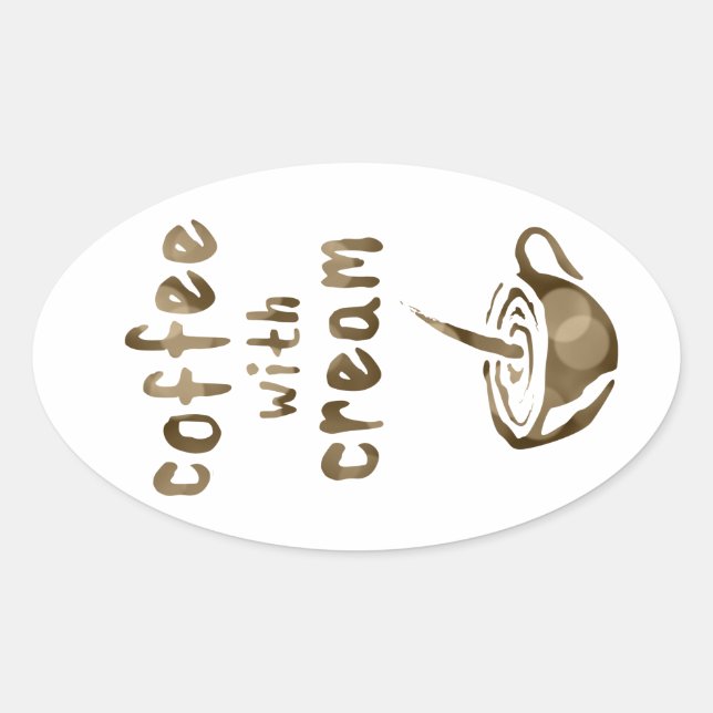 coffee with cream bokeh oval sticker (Front)