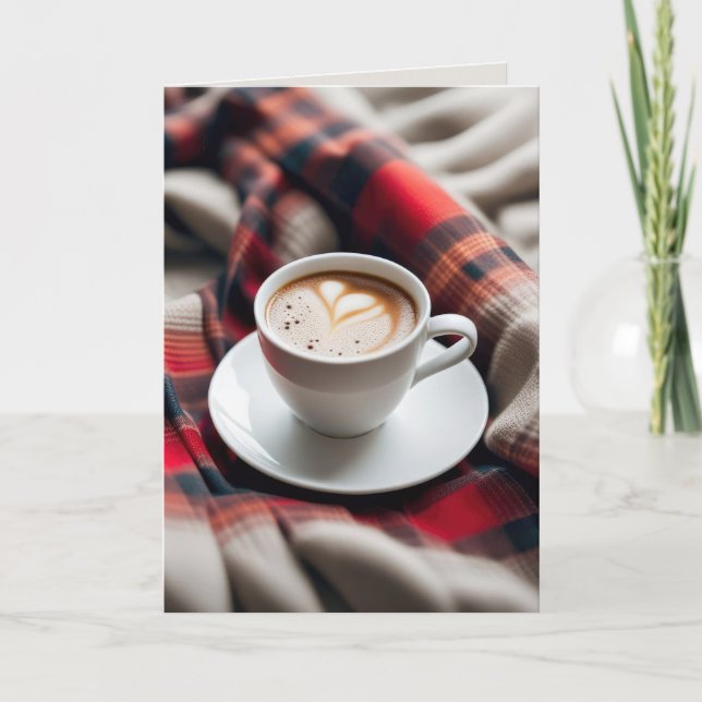 Coffee With Heart On a Blanket Card (Front)