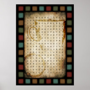 coffee word search poster
