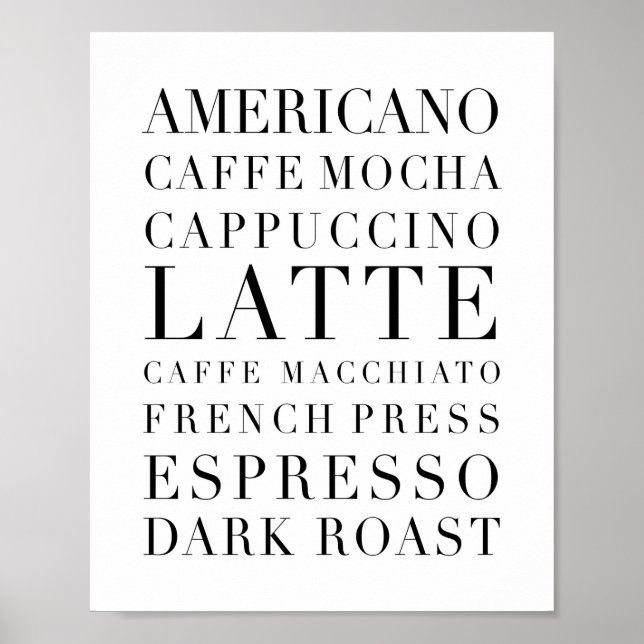 Coffee Words Poster (Front)