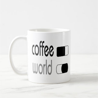 Coffee World With Funny On Off Switch Button Mug