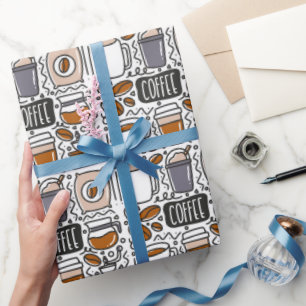 Coffee Wrapping Paper, Espresso Gift Wrap