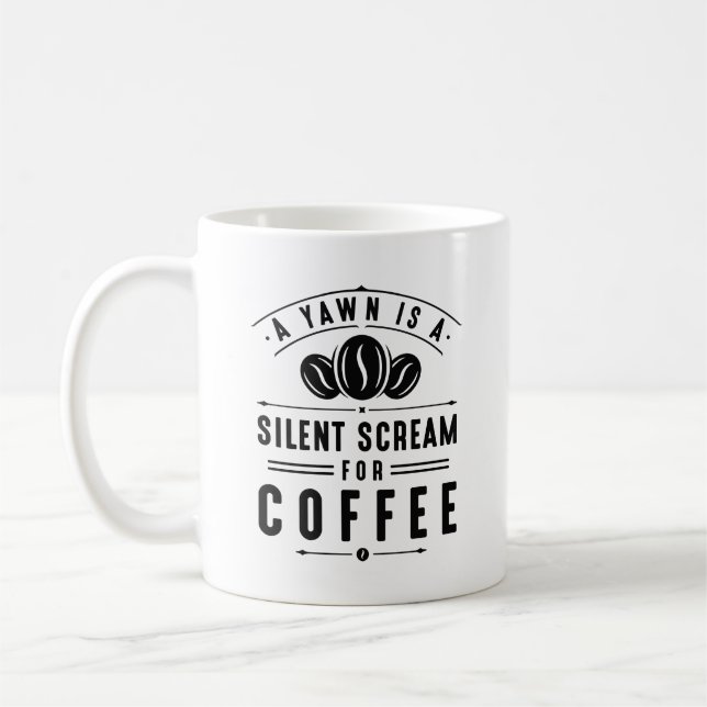 Coffee Yawn Coffee Mug (Left)