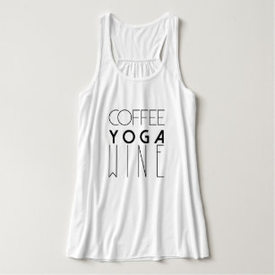 Coffee Yoga Wine | Chic Typography Singlet