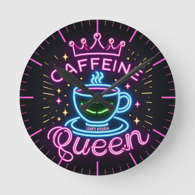 ☕Coffeecore Clock Coffee Meme Caffeine Queen (Front)