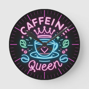 ☕Coffeecore Clock Coffee Meme Caffeine Queen