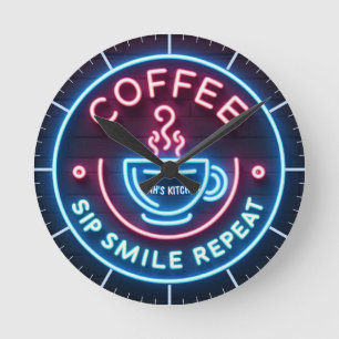 ☕Coffeecore Clock Coffee Meme Sip Smile Repeat