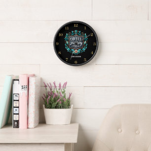 Coffeecore Clock Coffee Memes Barista Chalkboard