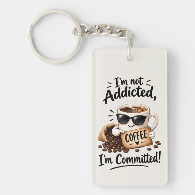 Coffeeholic Coffee Key Ring (Front)