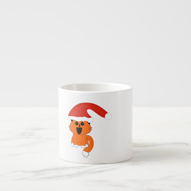 Coffeemug Christmas Cat Espresso Cup (Front)