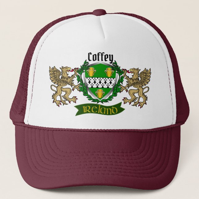 Coffey/O'Coffey  Irish Shield w/Griffins Trucker Hat (Front)