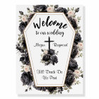 Coffin Black Roses Gothic Wedding Welcome