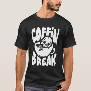 Coffin Break Lazy Halloween Costume Funny Skeleton T-Shirt