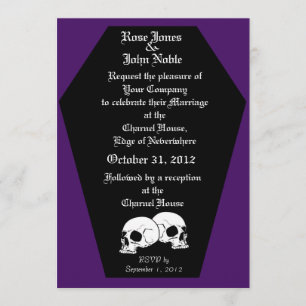 Coffin Ebony (Indigo) Wedding Invitation