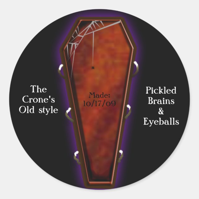 coffin nail canning classic round sticker (Front)