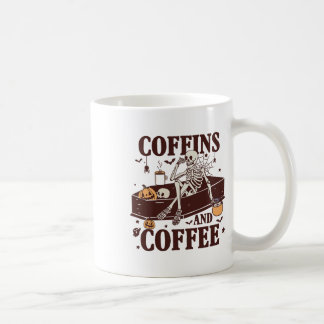 Coffins And Coffee Funny Skeleton Halloween  Mug