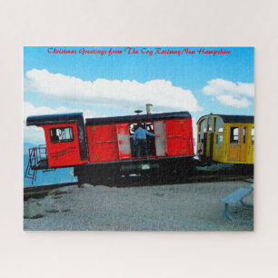 Cog Railway New Hampshire. Christmas Greetings Jigsaw Puzzle