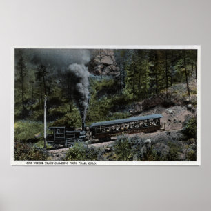 Cog Wheel Train Climbing Up Poster