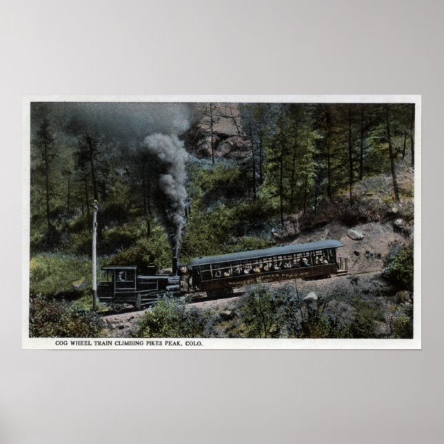 Cog Wheel Train Climbing Up Poster (Front)