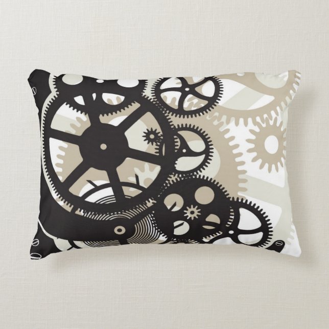 Cog wheels work decorative cushion (Front)