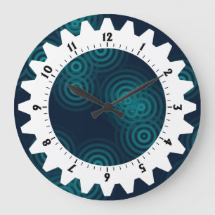 Cogged 01 - Electric Rain Large Clock