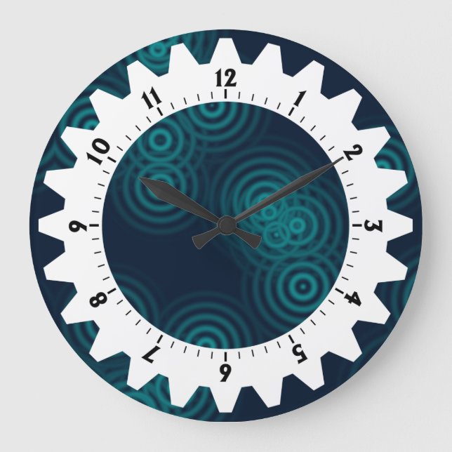 Cogged 01 - Electric Rain Large Clock (Front)