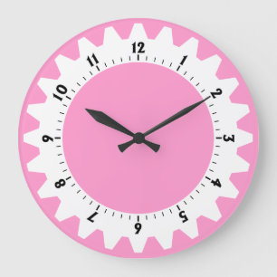 Cogged 01 - Pink Large Clock