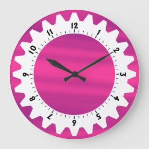 Cogged 01 - Pink Sky Large Clock